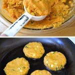 Sweet Potato Corn Cakes with Garlic Dipping Sauce