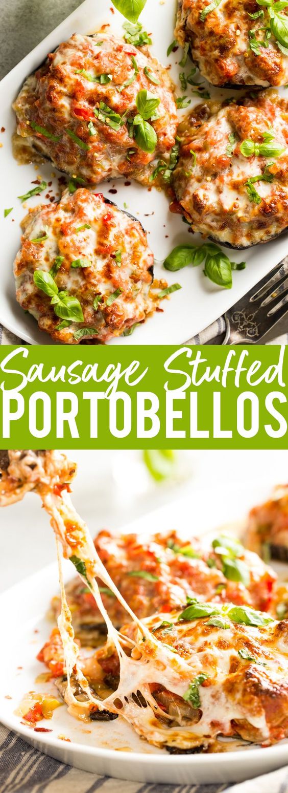 Sausage-Stuffed-Portobello-Mushrooms