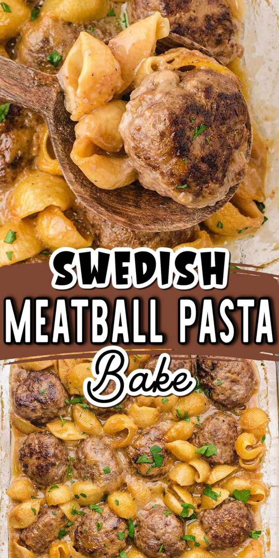 Swedish-Meatball-Pasta-Bake