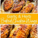 Garlic Herb Baked Chicken Wings