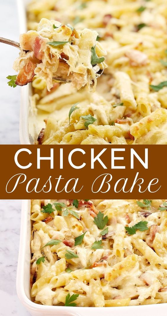 Easy-Creamy-Chicken-Pasta-Bake