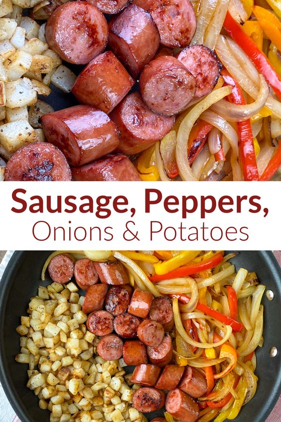 Smoked-Sausage,-Peppers,-Onions-&-Potatoes-Skillet
