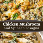 Chicken Mushroom and Spinach Lasagna
