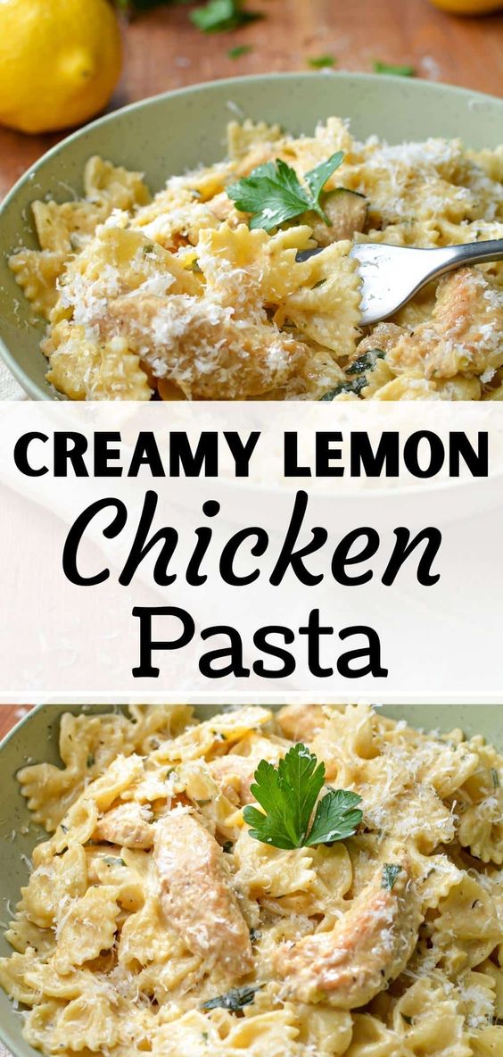 Creamy-Lemon-Chicken-with-Pasta(Bowties or Farfalle)