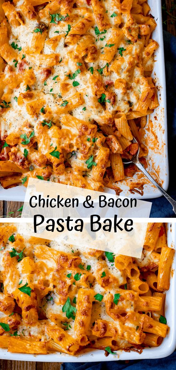 Cheesy-Pasta-Bake-With-Chicken-And-Bacon