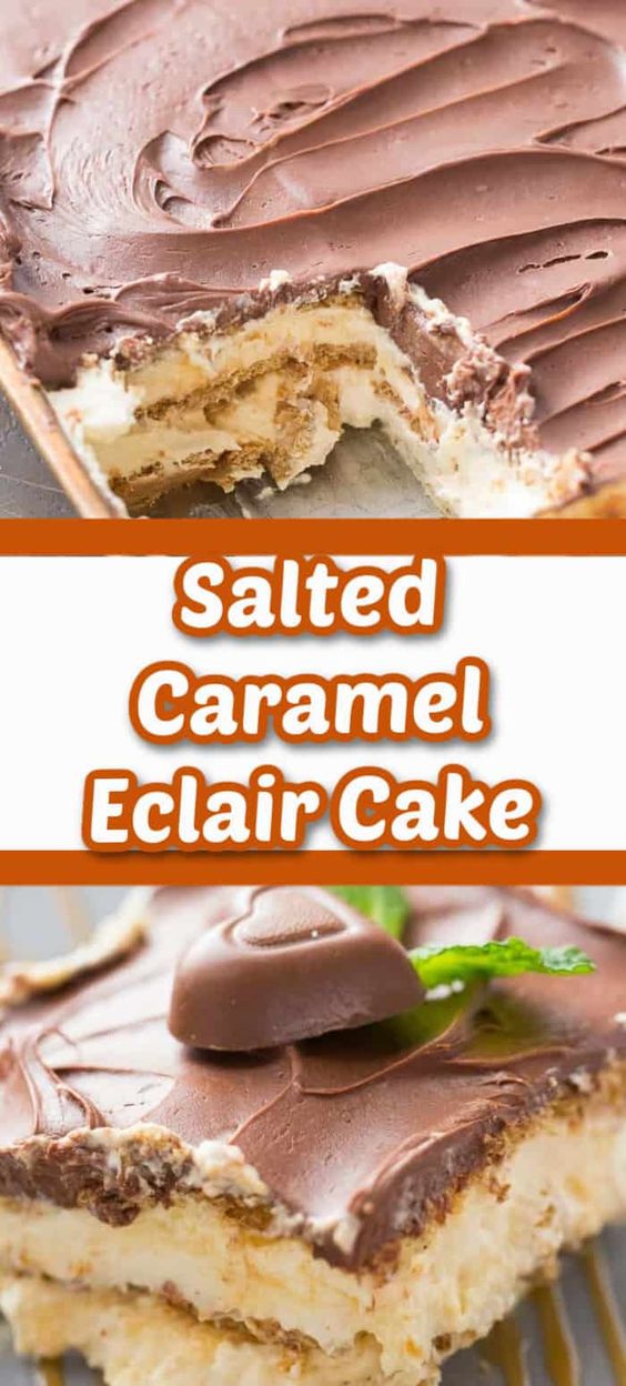 Salted-Caramel-No-Bake-Eclair-Cake