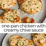 One-Pan Chicken-with-Creamy-Chive-Sauce