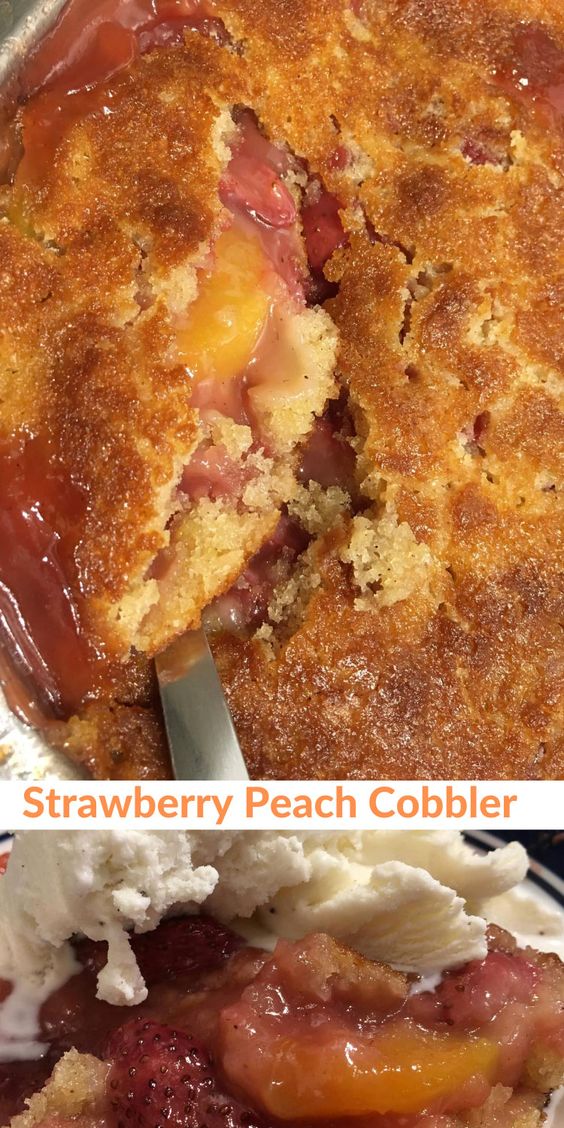Peach-And-Strawberry-Mixed-Fruit-Cobbler-With-Self-Rising-Flour