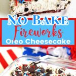 No Bake Fireworks Oreo Cheesecake Bars