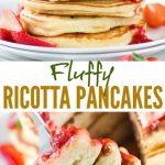 Fluffy Ricotta Pancakes With Strawberry Sauce