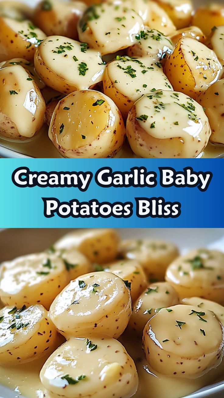 Creamy Garlic Sauce Baby Potatoes Recipe