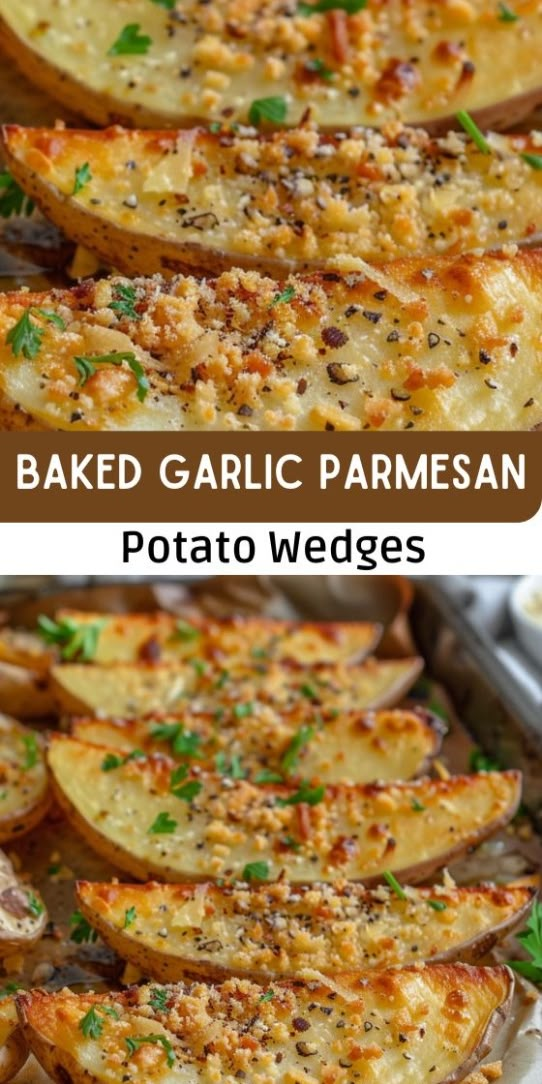 BAKED GARLIC PARMESAN POTATO WEDGES