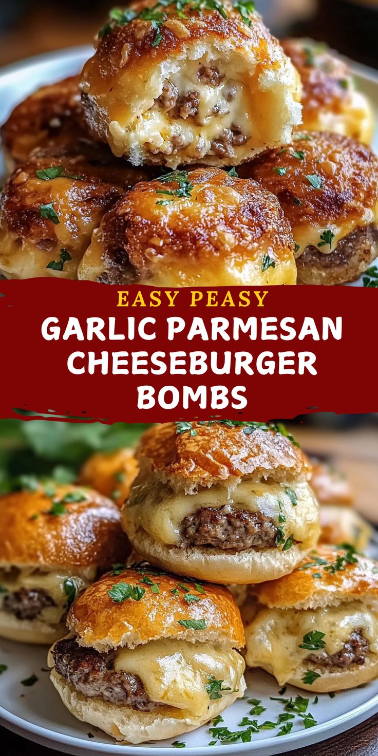 Garlic Parmesan Cheeseburger Bombs