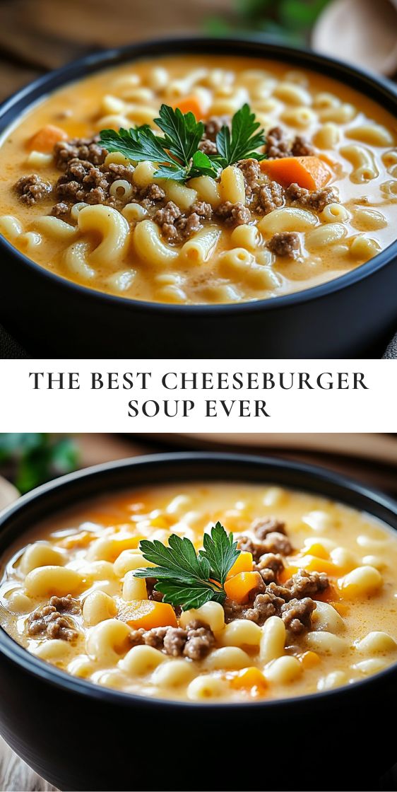 MACARONI CHEESEBURGER SOUP RECIPE