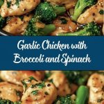 Garlic-Chicken-with-Broccoli-and-Spinach