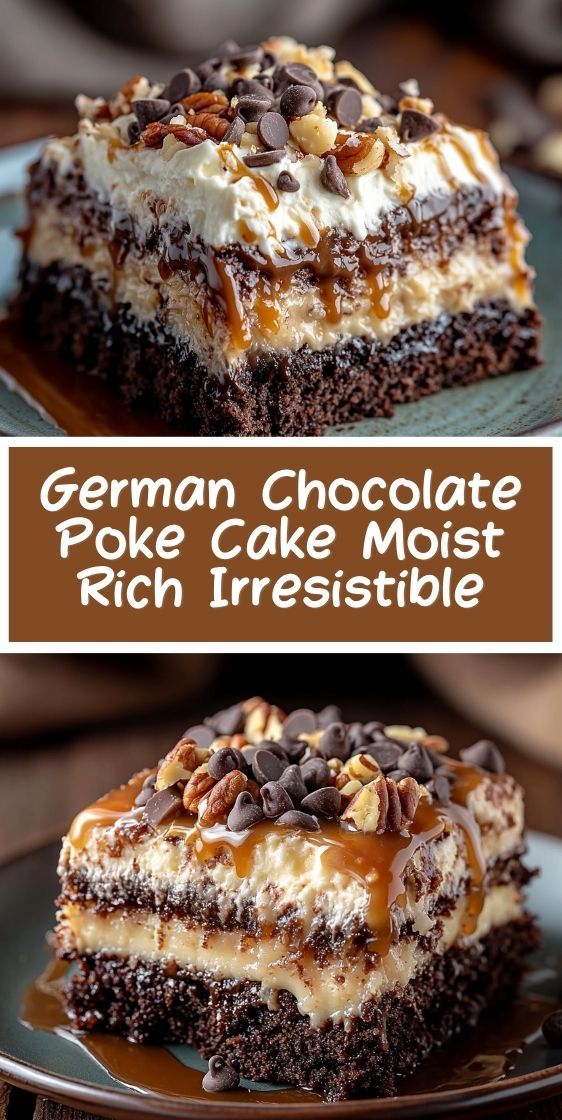 German Chocolate Poke Cake