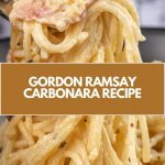 a plate of a classic carbonar paste with black pepper, crispy bacon and grated cheese, served in the Italian style on the marble surface.