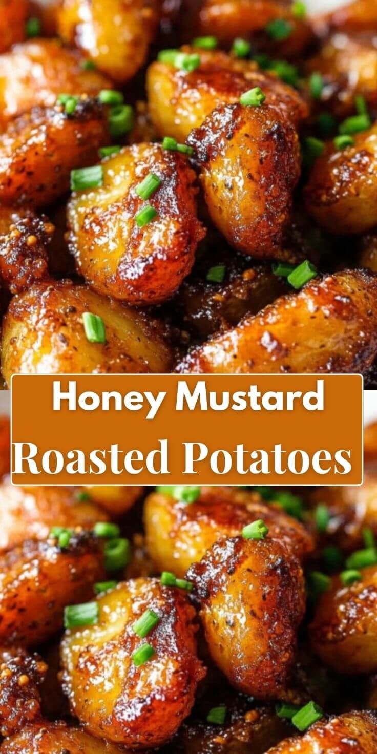 Crushing slices of fried potatoes, covered with honey-gear glaze, are laid out on a baking sheet with twig of thyme and a golden crust, close-up.