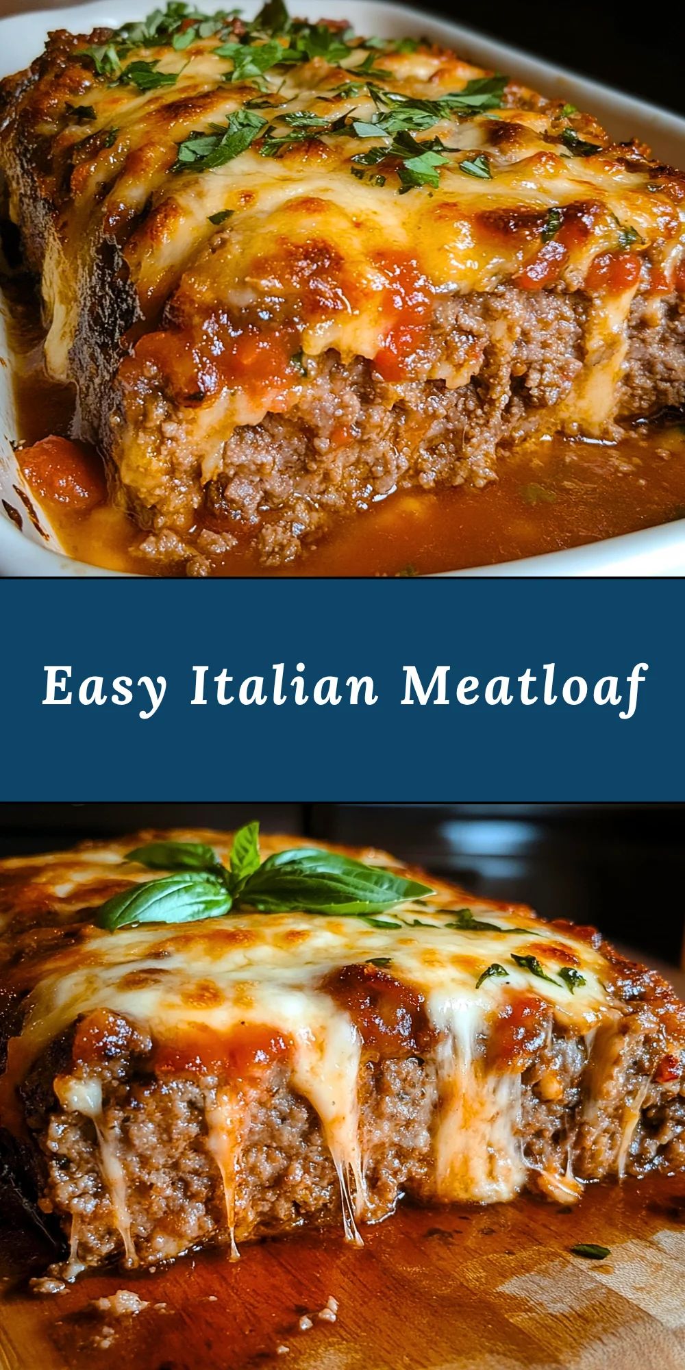 Light Italian meatloaf, cut into juicy slices, with a crispy crust and aromatic filling, served with tomato sauce and herbs on a wooden board.