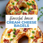 Spicy donuts with crispy bacon and creamy cream cheese filling, served on a wooden board - golden pastries with a fragrant and satisfying character.