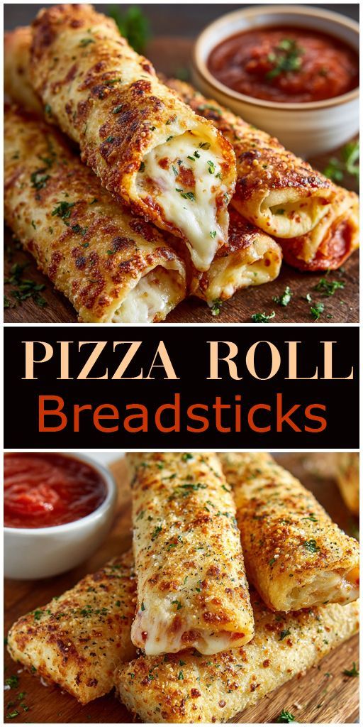 Pitza-pizza in the form of bread sticks with molten cheese and golden crust served on a plate.