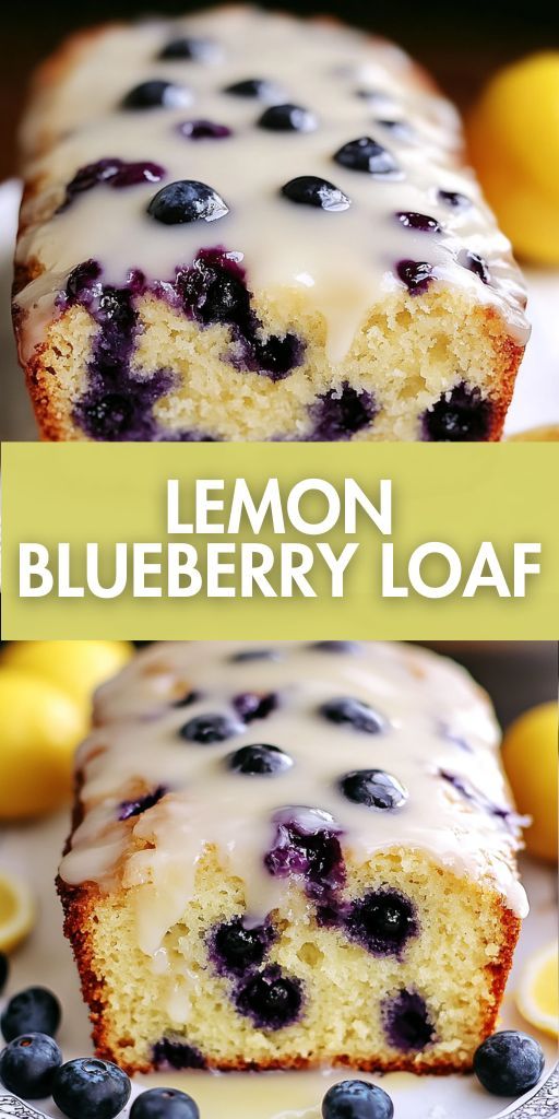 Slices of lemon blueberry bread with bright berries inside and a golden crust, served on a plate next to a cup of tea.