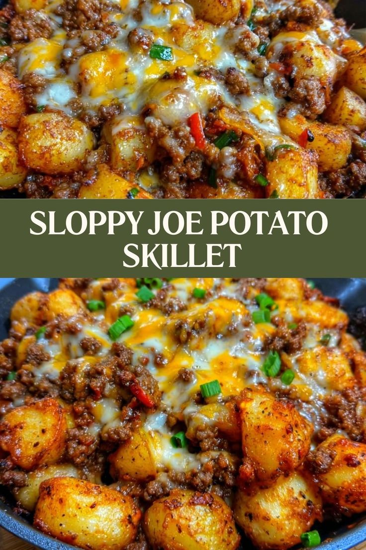 golden-fried potatoes in a pan, decorated with herbs, with an appetizing golden crust.