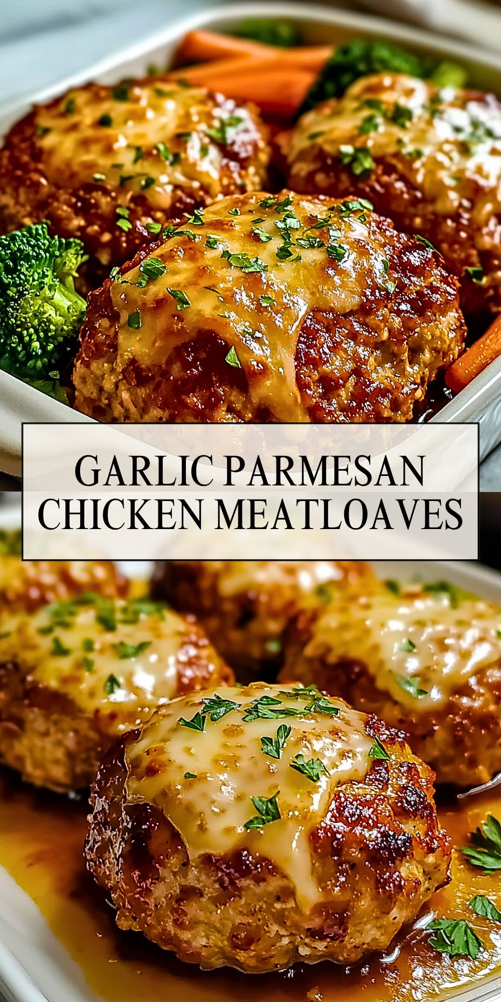golden chicken rolls with garlic and parmesan, cut into portions and served on a plate with herbs.