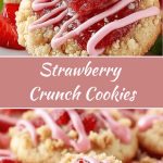 Strawberry crumble cookies on a plate