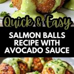 Salmon balls with creamy avocado sauce in an exquisite presentation