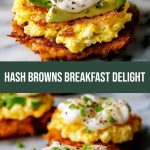 Golden potato pancakes with filling, served with a soft-yolked fried egg on a plate, looking crispy and delicious.