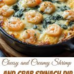 Serving the shrimp and crab cheese dip with spinach at the table