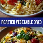 Orzo with vegetables roasted to a golden crust