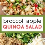 salad with broccoli apples and quinoa close-up