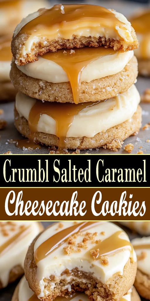 A close-up of a Cheesecake and Salted Caramel Crumbl cookie.