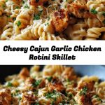 Cheesy Cajun Chicken Rotini with Garlic (Close-up)