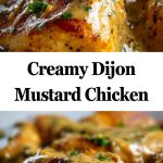Chicken with creamy Dijon sauce (close-up)